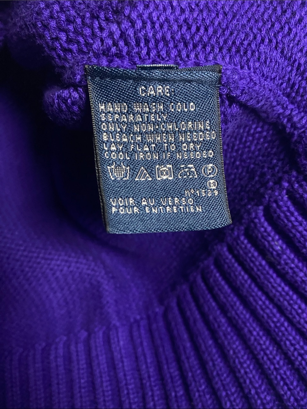 Vintage Ralph Lauren Sport Preppy Sweater Women Medium Purple Knit Y2K Pullover - Picture 6 of 10